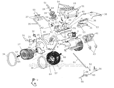 Page A Diagram and Parts List for M3864  Power Wheels Ride-On Cars